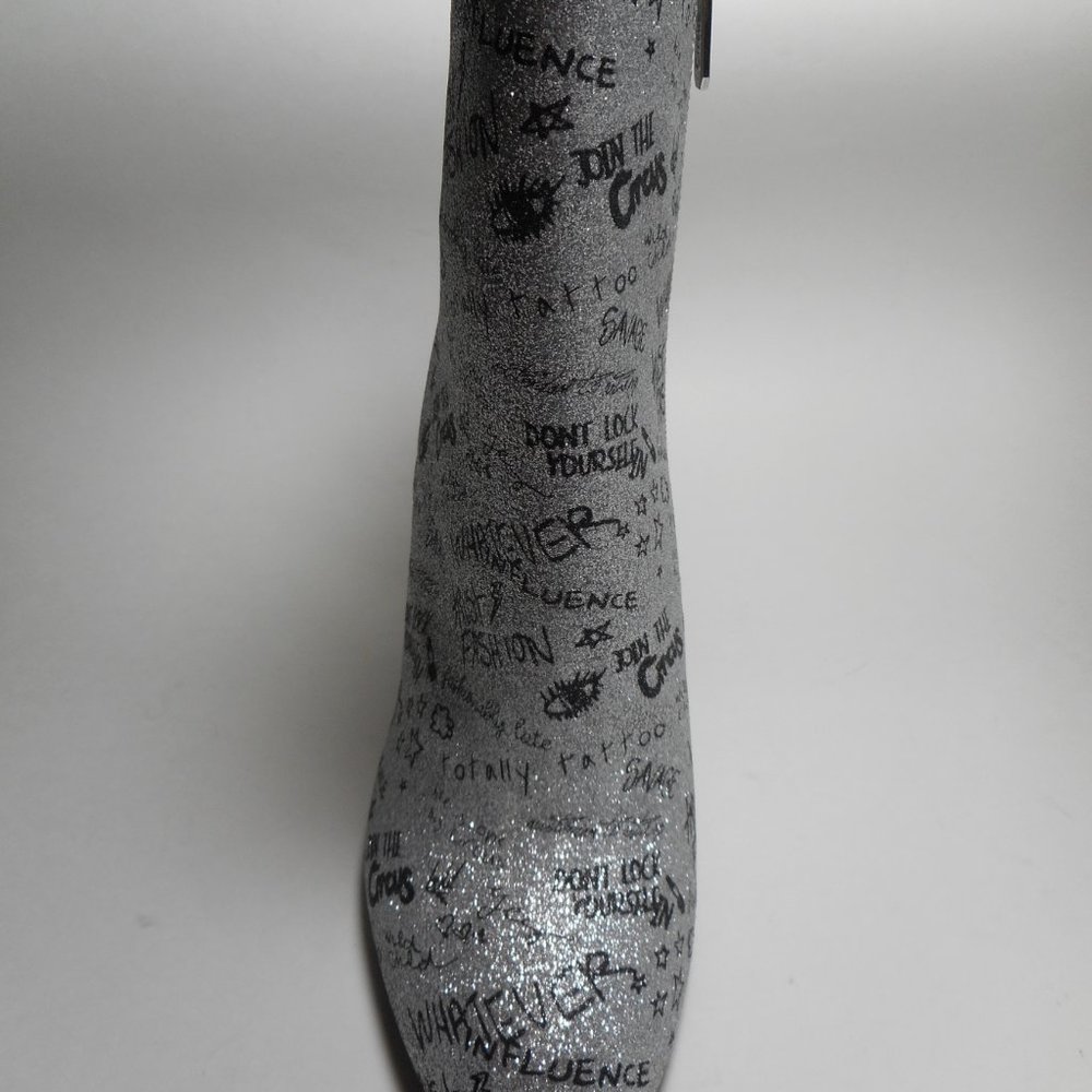 NEW SAM ELDELMEN Silver Retro Club Style Ankle Boots - Picture 4 of 8